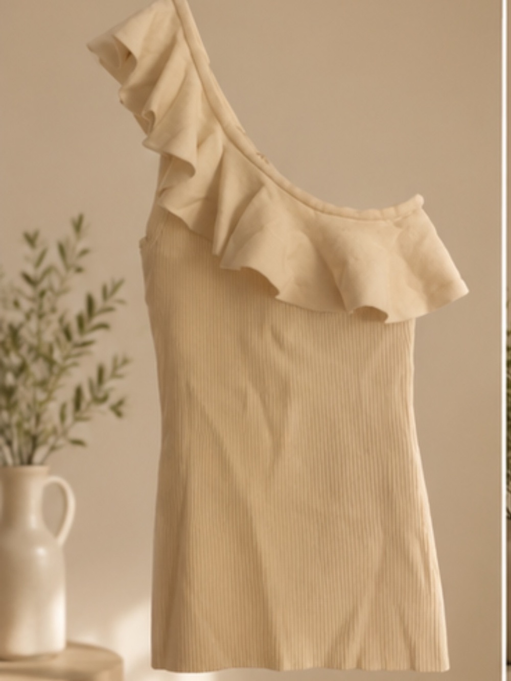 Zimmermann One-Shoulder Ruffle Tank Top - Off white - Picture 2 of 11